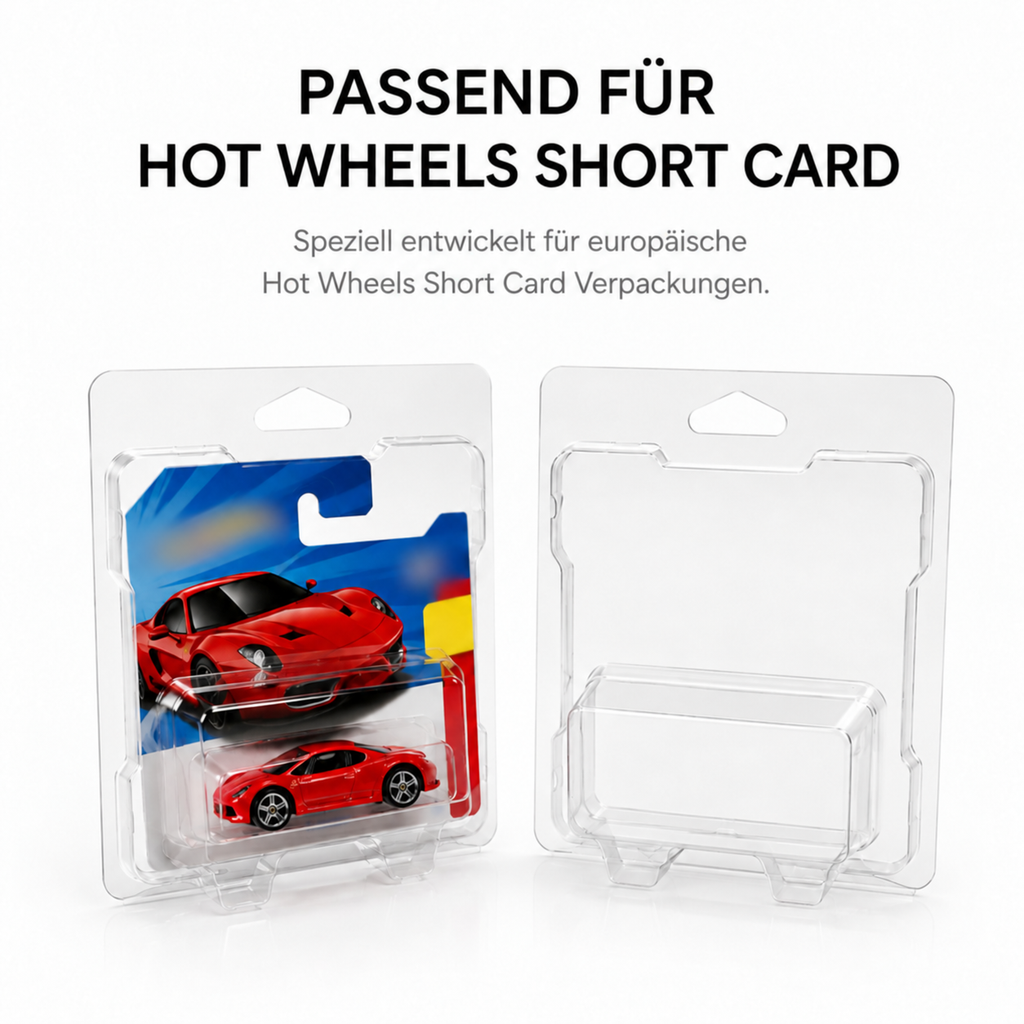 VEXORA Short Card Protector – Verpackung für europäische Hot Wheels Short Card